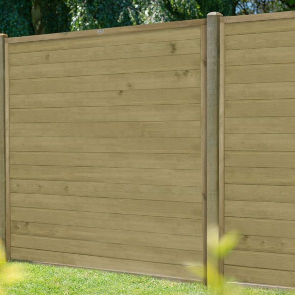 Direct - Pressure Treated Horizontal Tongue and Groove Fence Panel 1.83m x 1.83m - Set of 4
